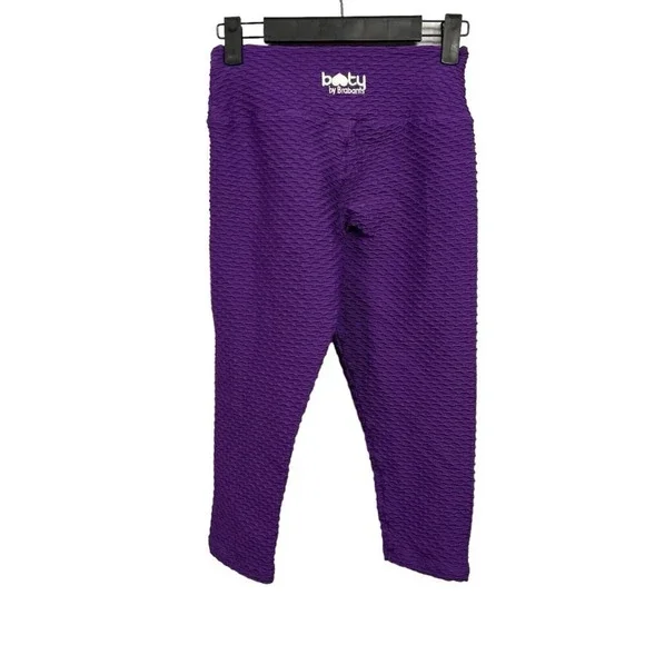 Booty by Brabants 2 Pair Cropped Capri Leggings Purple Red Women OSFM - Picture 7 of 10